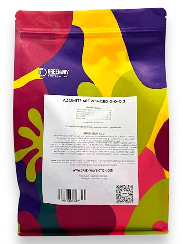 Greenway Biotech, Inc. Azomite Rock Dust Volcanic Ash Organic Fertilizer with Micronutrient & Trace Minerals- Natural Mineral Soluble Plant Fertilizers for Enhances & Increases Crop Yield (1 Pound)