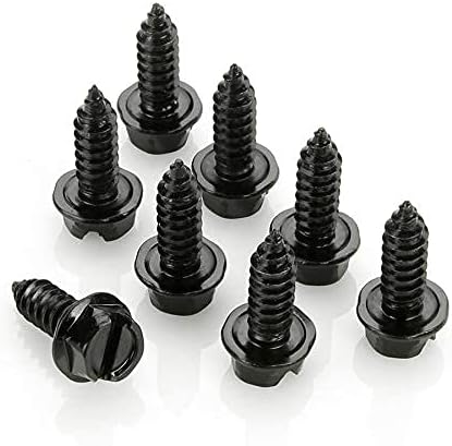 USA Fastener Stainless Steel Screws | Rust Proof, Chrome Locking Screws Set of 4 for License Plate Security to Secure Frames and Covers