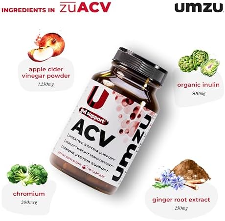 UMZU zuACV Apple Cider Vinegar Capsules, 30 Day Supply