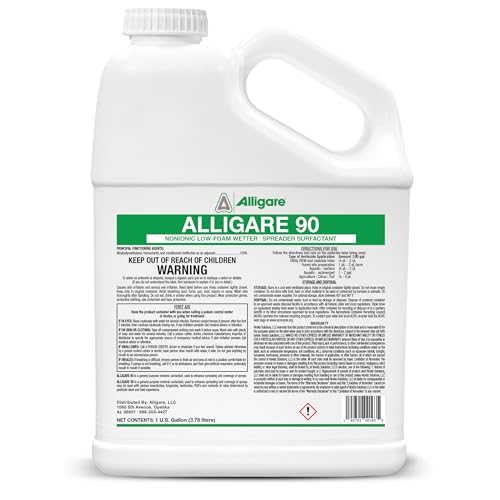 ALLIGARE 90 Nonionic Surfactant for Enhanced Spray Coverage - Low-Foam Wetting Agent for Herbicides & Insecticides- Versatile Use in Agriculture, Forestry & Aquatic Applications -2.5 Gallons