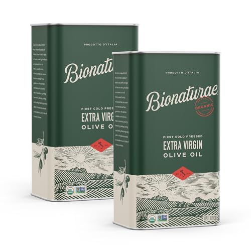 Bionaturae Extra Virgin Olive Oil - Organic Olive Oil, Non-GMO, USDA Certified Organic, Recyclable Glass, 100% Authentic Italian Olive Oil, Made in Italy - 17 Fl Oz