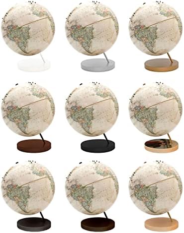 Wendy Gold Studios Classic Push Pin Globe, Ivory - World Travel Globe with Push Pins to Track Your Travels
