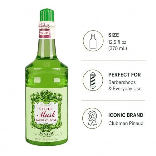 Clubman Pinaud Citrus Musk Cologne, Cools and Tones Skin After Shaving, 12.5 oz
