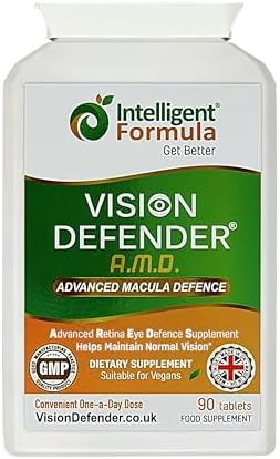 Vision Defender AREDS2 Eye Vitamins - Lutein Zinc Copper, Vegan, 90 Tablets | Eye Health Supplements, Vitamin C & E, Zeaxanthin
