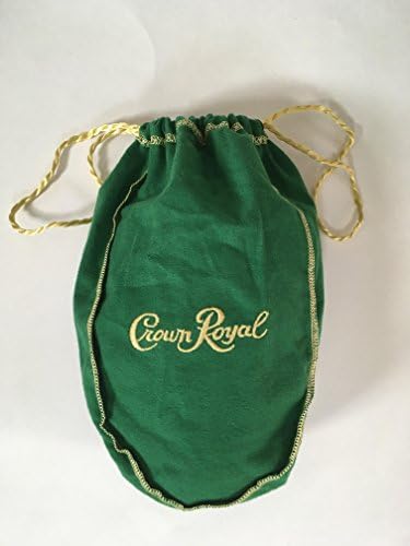Pack of 10 Green Crown Royal Bags w/Gold Drawstrings from 1 Liter Bottles (9 inch x 5.5 inch) for Gift Bags