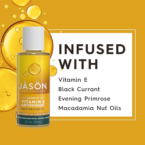 JASON Vitamin E 5,000 IU Moisturizing Body Oil, For Hair, Face, and Body, 4 Fluid Ounces