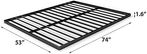 Zinus Quick Lock Bunkie Board, Box Spring and Bed Slat Replacement, Queen | Metal Frame with Steel Slats, Durable Construction Easy Assembly