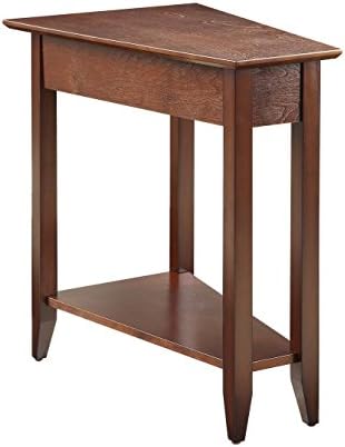 Convenience Concepts American Heritage Wedge End Table 24" - Classic Living Room Table with Storage Shelf, Side Table for Family Room, Bedside Table, Espresso