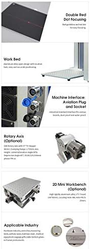 100W Fiber Laser Marking Machine for Metal Engraving Machine 100W 300×300mm with 80mm Rotary Device JPT MOPA Fiber Laser Engraver Rotary Class 1
