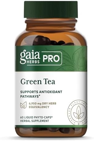 GAIA HERBS PRO Green Tea - Heart Health & Antioxidant Support Supplement* - Health Supplement with Green Tea Leaf Extract - Vegan, Gluten-Free