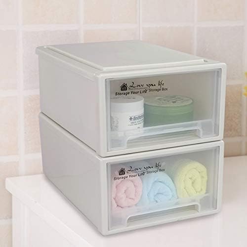 12 Quart Plastic Stacking Storage Drawer Unit Front Box, 1 Pack