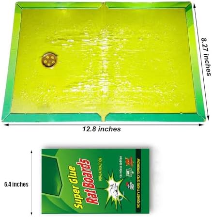 8 Pack Large Sticky Mouse Traps 12.6 x 8.5‘’ (unfolded), Super Strong Adhesive Glue Boards for Mice & Rats