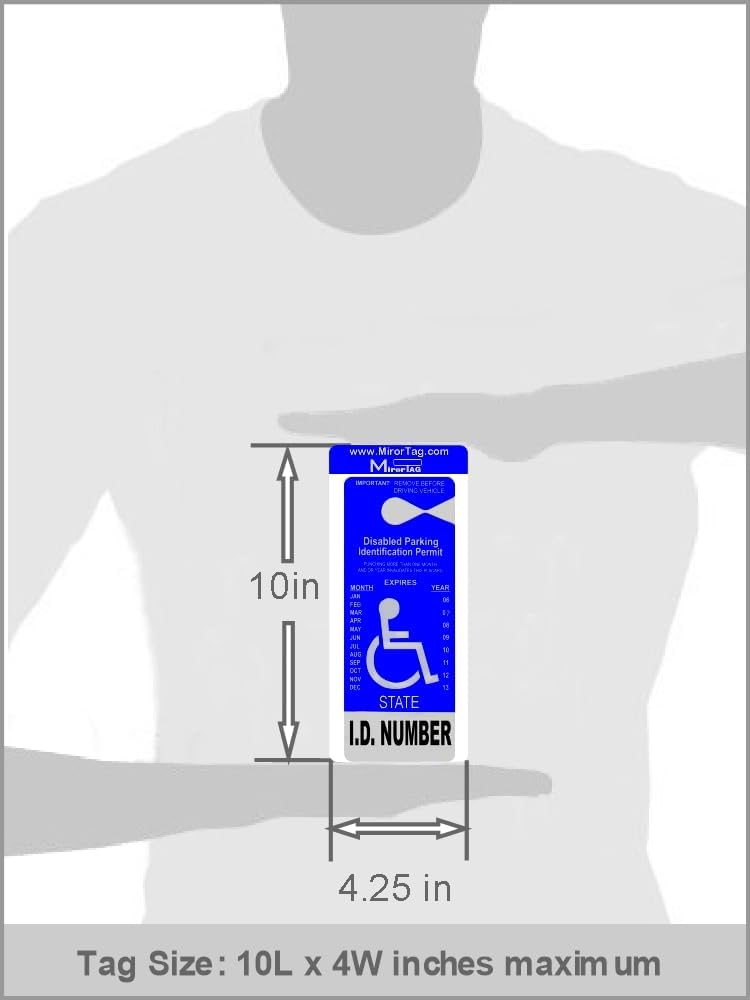 Silver by JL Safety- Handicap Parking Placard Holder, Magnetically Display & Put Away Your Disabled Permit Tag with Eyes Closed. Made in USA