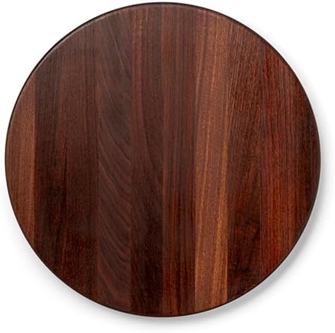 John Boos R-Board Series Round Wooden Maple Cutting Board 18”x18” – 1.5” Thick, 14-lb Reversible Butcher Block with Edge-Grain – Made in the USA