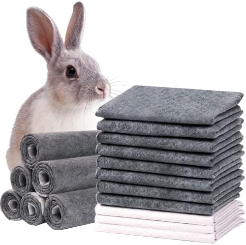 PINVNBY 50PCS Disposable Pet Pee Pads All-Absorb 23" L x 17" W Black Carbon Cage Liners Odor-Control Bunny Training Accessories with Quick-Dry