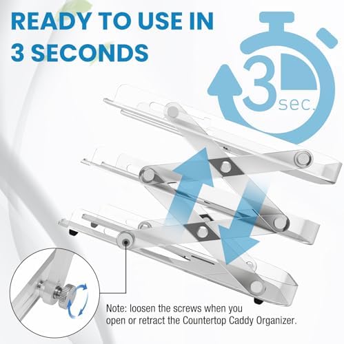 SDSNTE Countertop Caddy–3-Tier Collapsible Storage Organizer Compatible with Navage Nasal Irrigation System