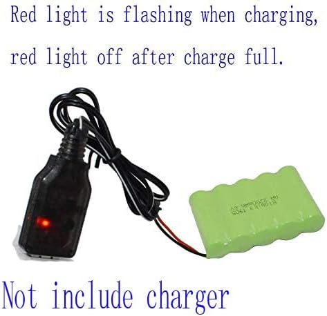 Blomiky 6V 2200mAh Ni-MH 5 AA Rechargeable Battery Pack with SM-2P Black 2 Pin Connector Plug and USB Cable for RC Truck Cars Vehicles 6V NiMh