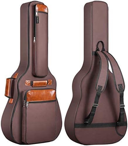 CAHAYA Guitar Bag 40 41 42 In 6 Pockets Guitar Case Water Resistent Oxford Cloth 0.5 In Extra Thick Sponge Padded for Acoustic Classical Guitar with