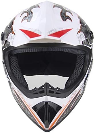 Motocross Helmet ATV Dirt Bike Helmets Off-Road Helmet with Gloves Goggles for Unisex Adult Youth DOT/FMVSS 218 Approved (Medium, Black)