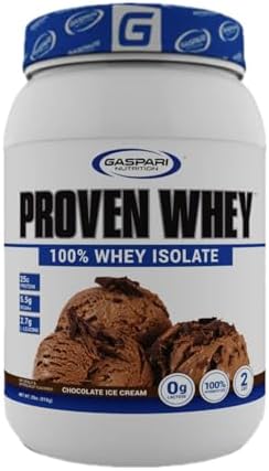 Gaspari Nutrition Proven Whey, 100% Hydrolyzed Whey Isolate, High Protein, Lactose Free, Low Carbohydrate and Low Sugar (Vanilla Ice Cream, 2 Pound (Pack of 1)