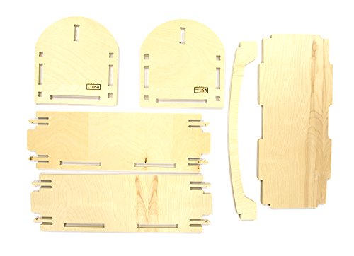EISCO Classic Wooden Toolbox Made in America 22.25" Long x 10 Wide" x 10.5" High, Unfinished American Birch Plywood - hBAR at Home Series