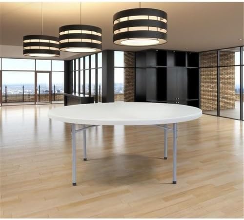 National Public Seating BT-R Series Steel Frame Round Blow Molded Plastic Top Folding Table, 700 lbs Capacity, 71" Diameter x 32" Height