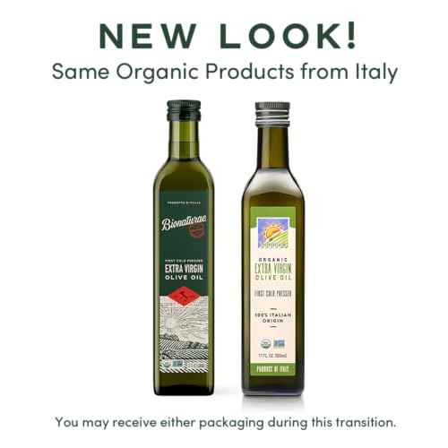 Bionaturae Extra Virgin Olive Oil - Organic Olive Oil, Non-GMO, USDA Certified Organic, Recyclable Glass, 100% Authentic Italian Olive Oil, Made in Italy - 17 Fl Oz
