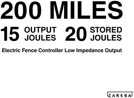 Zareba 200-Mile Low Impedance Electric Fence Charger | 15 Joule Output, Contain Cattle, Horses, Goats, Pigs