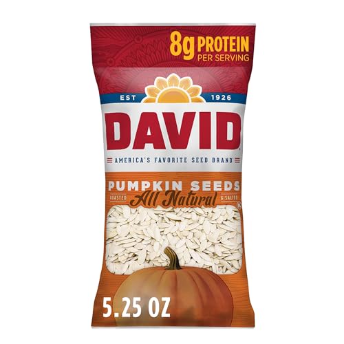 DAVID All Natural Pumpkin Seeds, 2.25 oz. (Pack of 12)