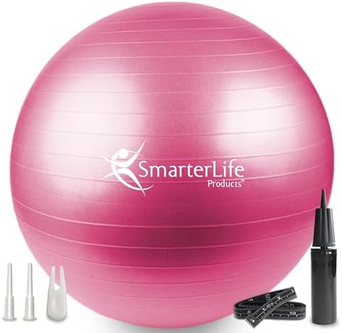 SmarterLife Exercise Ball, Yoga Ball for Gym, Balance, Stability, Pregnancy