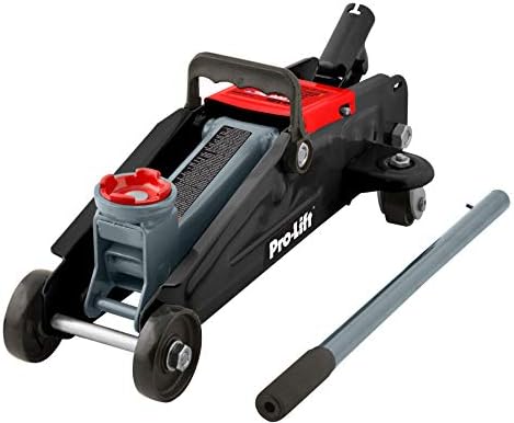 Pro-LifT F-2315PE Grey Hydraulic Trolley Jack Car Lift with Blow Molded Case-3000 LBS Capacity, 12 Inch, Black