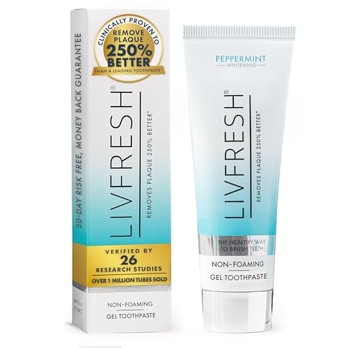 LIVFRESH Toothpaste Gel, Clinically Proven to Remove Plaque 250% Better, Improves Gum Health 190% Better, Prevents & Reduces Tartar, Freshens Breath, SLS Free Dental Gel, Wintergreen