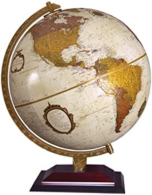 Replogle Aragon Globe, 12" Desktop World Globe, Raised Relief, Up-to-date Cartography, Smart Intelli-enabled World Map, Made in the USA, Blue