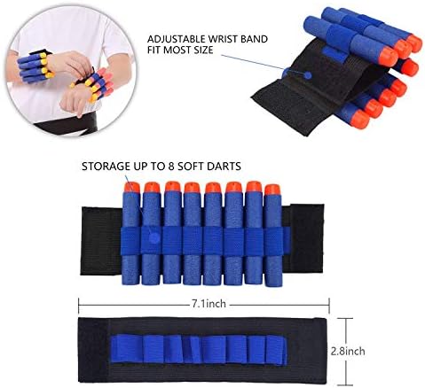 Tactical Vest Accessories Set for Nerf N-Strike Elite Series with 20 Refill Darts, 2 Quick Reload Clips, Wrist Ammo Holder, Safety Glasses
