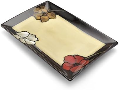 Pfaltzgraff Painted Poppies Rectangular Serving Platter, 14-Inch-by-9-Inch