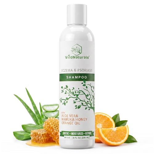 Wild Naturals Eczema & Psoriasis Shampoo – Anti-Dandruff Relief for Dry, Itchy Scalp – Hypoallergenic, Fragrance-Free Formula for Sensitive Scalp