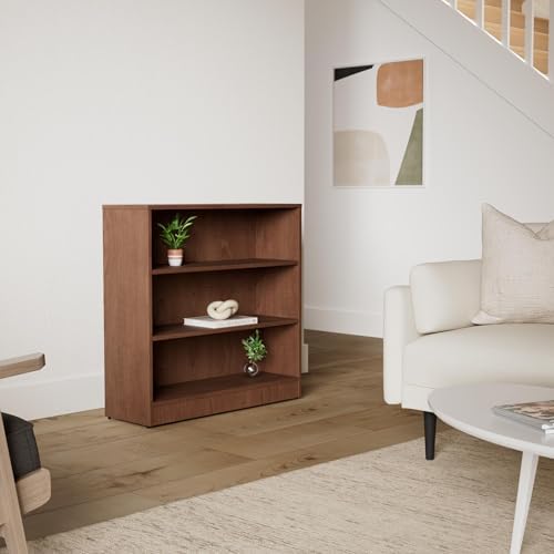Lorell Walnut Laminate Bookcase, 36" x 36" x 12"