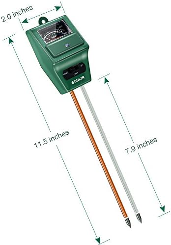 SONKIR Soil pH Meter, MS02 3-in-1 Soil Moisture/Light/pH Tester Gardening Tool Kits for Plant Care, Great for Garden, Lawn, Farm