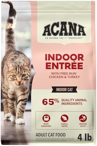 ACANA Dry Cat Food for Indoor Cats Indoor Entrée Chicken Turkey 4lb Bag