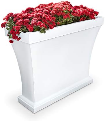 Mayne Bordeaux 40in Rectangular Trough Planter, Black | All season, Indoor/Outdoor, Double-wall design, Fade resistant, 15-year warranty