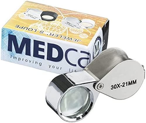 Mini 20X Folding Pocket Magnifier with Metal Case - Portable Reading Magnifying Glass for Inspection, Jewelry, Coins, Hobby, Travel