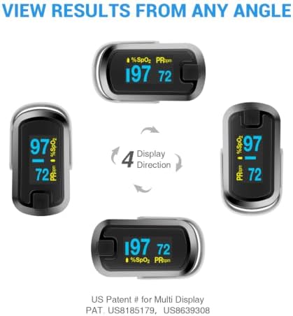 OLED Finger Pulse Oximeter, O2 Meter, Dual Color White/Black
