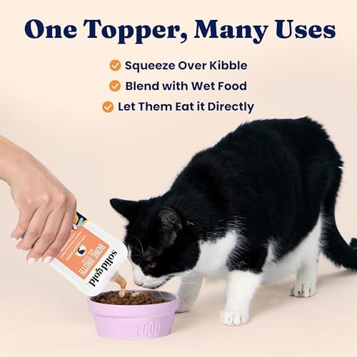 Solid Gold Bone Broth Cat Food Topper, Tuna, Lickable Pouches, 12ct