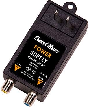 Channel Master Power Adapter with Integrated Power Inserter - Supports Powering of Most Brand Amplifiers and Preamplifiers Over Coaxial Cable