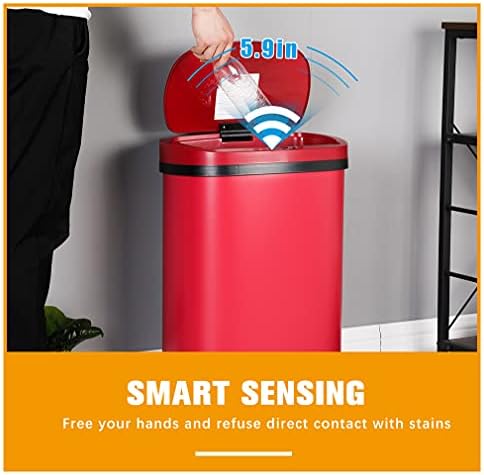 New Red 13-Gallon Touch Free Sensor Automatic Kitchen Office