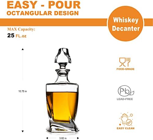LUXU Whiskey Decanter,25 oz