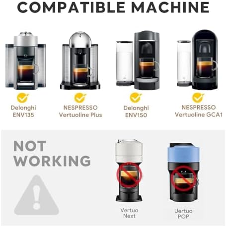 Stainless Steel Reusable Coffee Capsule, Metal Refillable Coffee Pod Brewing Espresso 70ML/2.40Z(SMALL), Compatible with N-espresso Ver-tuoPlus XN903/XN900 / Vertuo-line GCA1/ENV135/ENV150