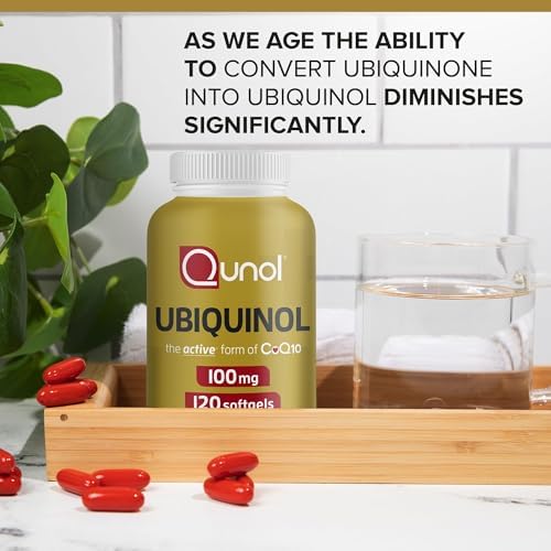 Qunol Ubiquinol 100mg, Powerful Antioxidant for Heart Health, 120 Softgels | #1 Cardiologist Recommended Supplement for Heart Health, Coenzyme Q10 Supplement to support Vascular Health & Cellular Energy