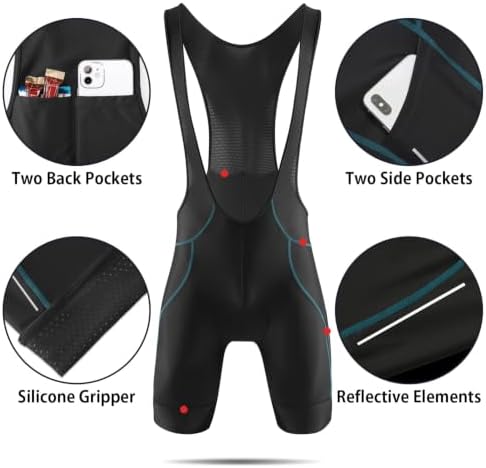 baleaf Mens 4D Padded Cycling Bib Shorts Bicycle Biking Bibs