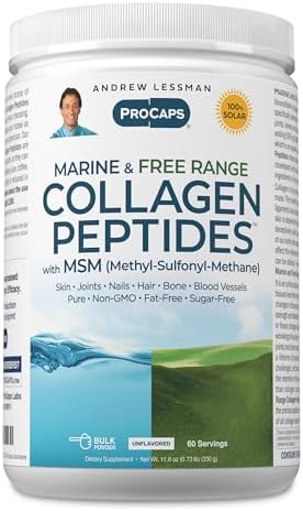 ANDREW LESSMAN ProCaps Marine Collagen Peptides with MSM Powder 60 Servings